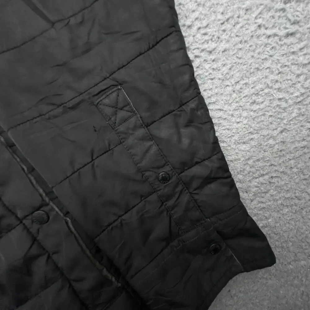 The North Face Padded Shirt Jacket Mens Large NF0A4P8G Black Puffer Snap Button